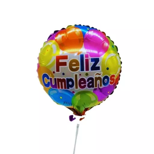 Globo Metalizado Feliz Cumpleaños con Aire 9 pulgadas